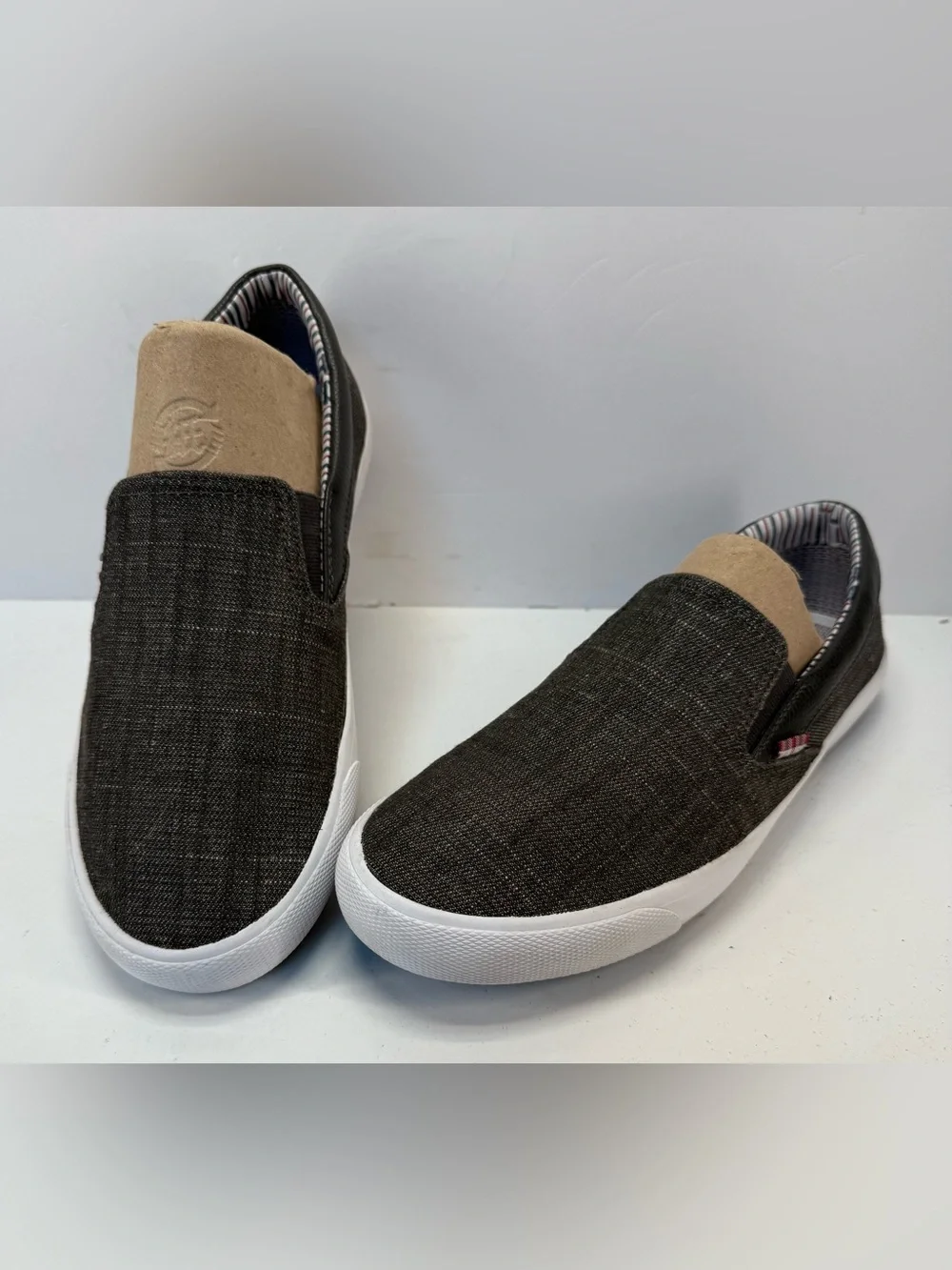 Ben Sherman Percy Men's Slip-On Casual sneaker in Dark Denim Charcoal size 9.5